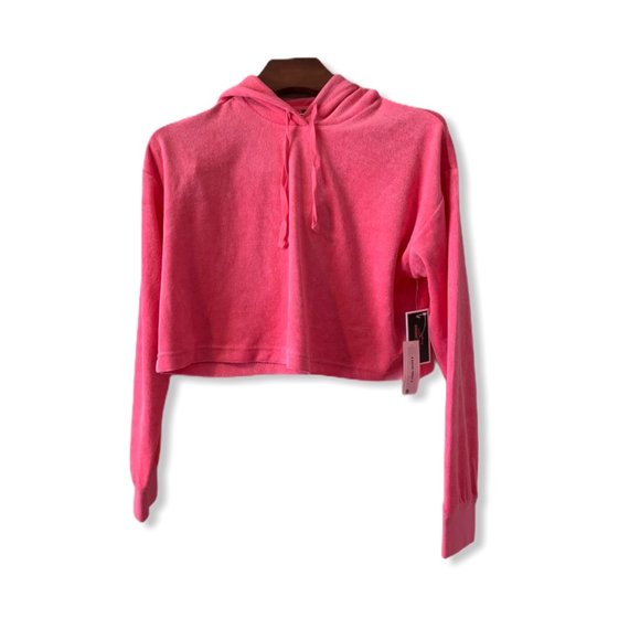 Juicy Couture Tops - NWT Juicy Couture Pink Hooded Crop Top-S